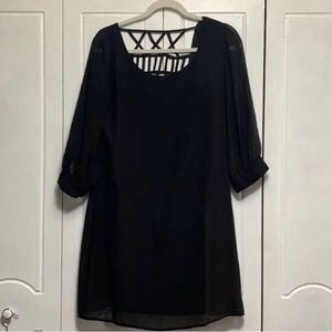 Bongo black dress crisscross back L